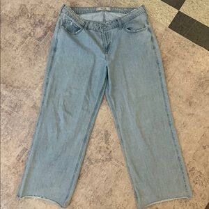 Hollister Women's Straight Leg Jeans in Light Blue